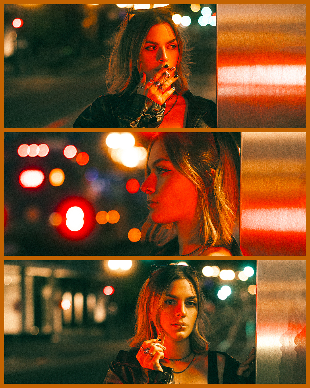 Cinematic Night Portraits in Portland: Red Light, Neon, and Double Exposures — photograph 17 of 20